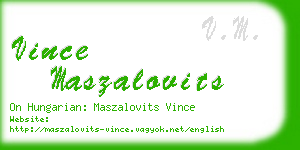 vince maszalovits business card